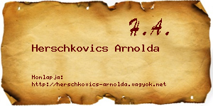 Herschkovics Arnolda névjegykártya